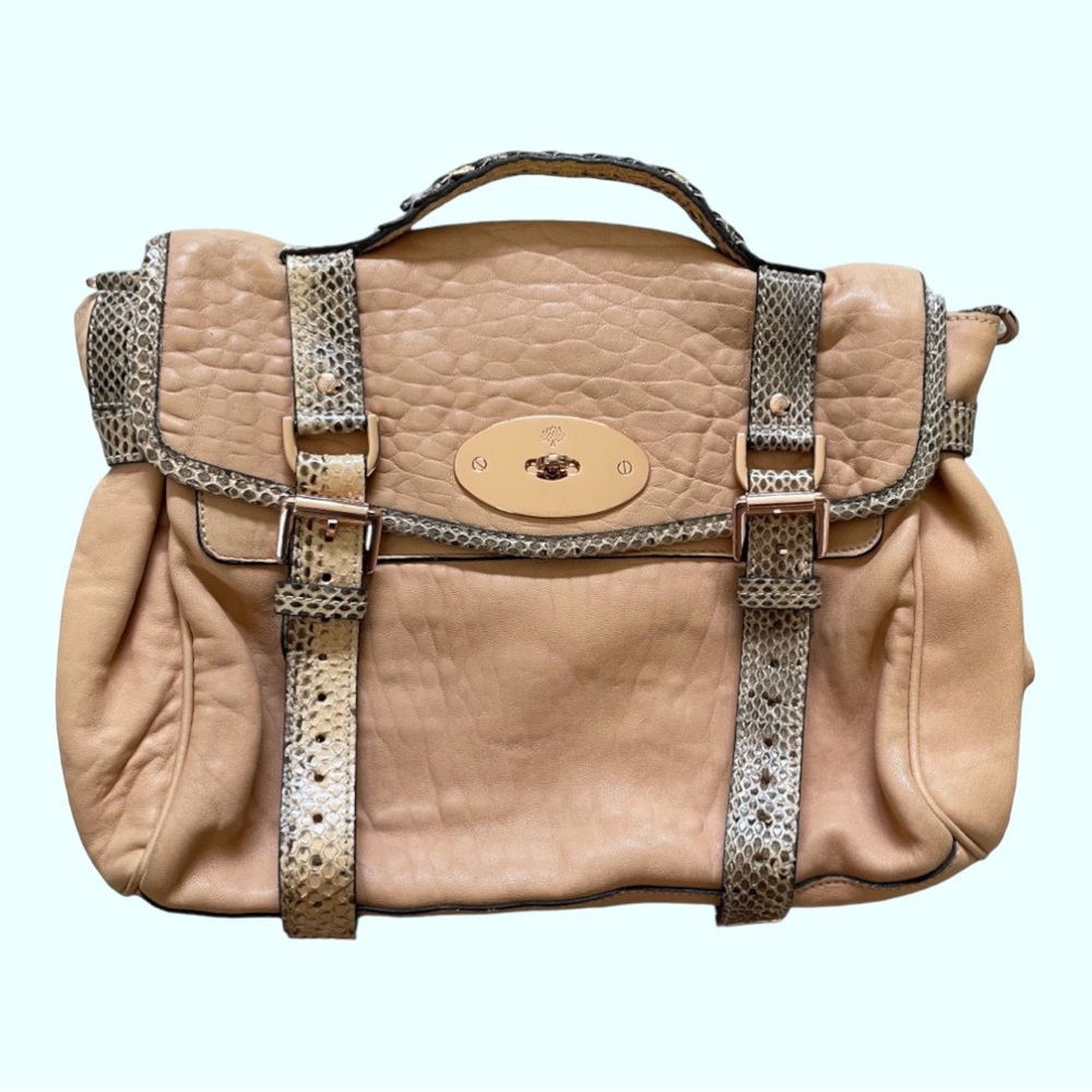 Mulberry Alexa Leather Snake Skin installation Handbag